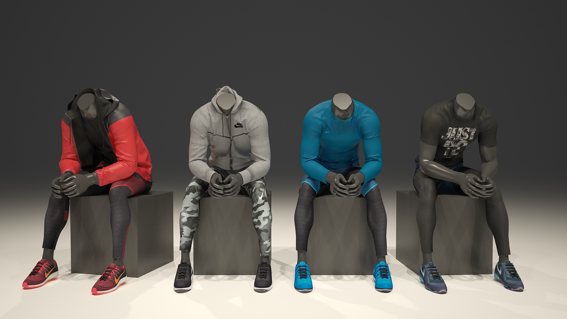 3D models wearing 3d garments 